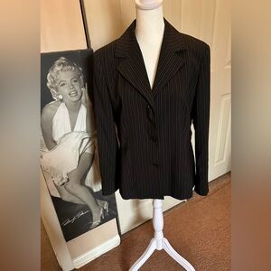 Michael Kors YK2 Black Pinstripe Blazer. 10